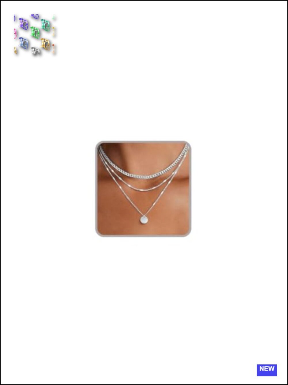 Layered Boho Necklace Set - Cuban Link, Paperclip, Snake Chain, Coin Pendant,